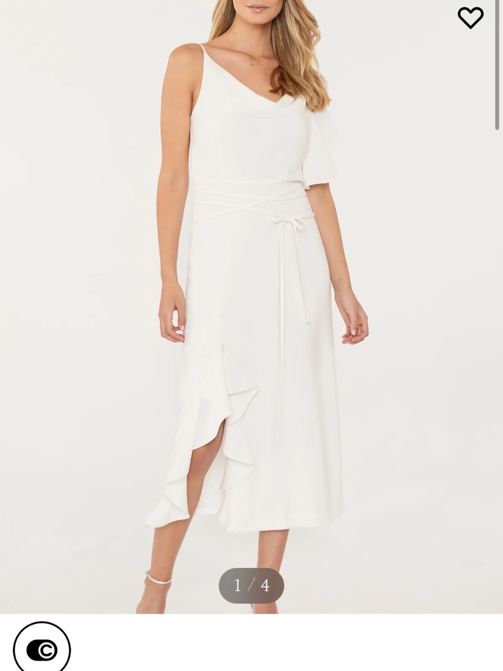 Cinq a Sept 2 NWT White Asymmetric Ruffle Midi Dress